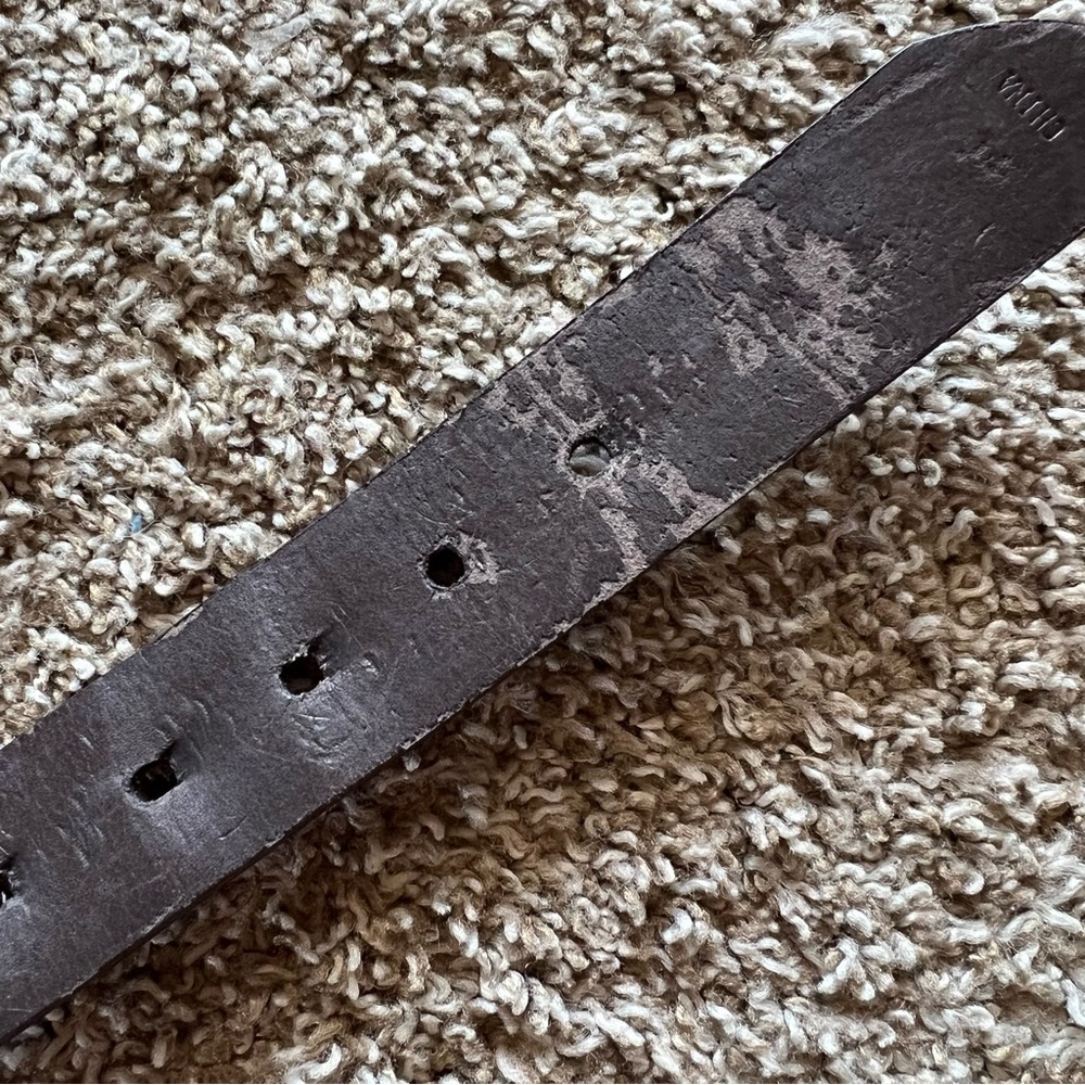 Brown Leather Floral Beaded Belt - Picture 4 of 7